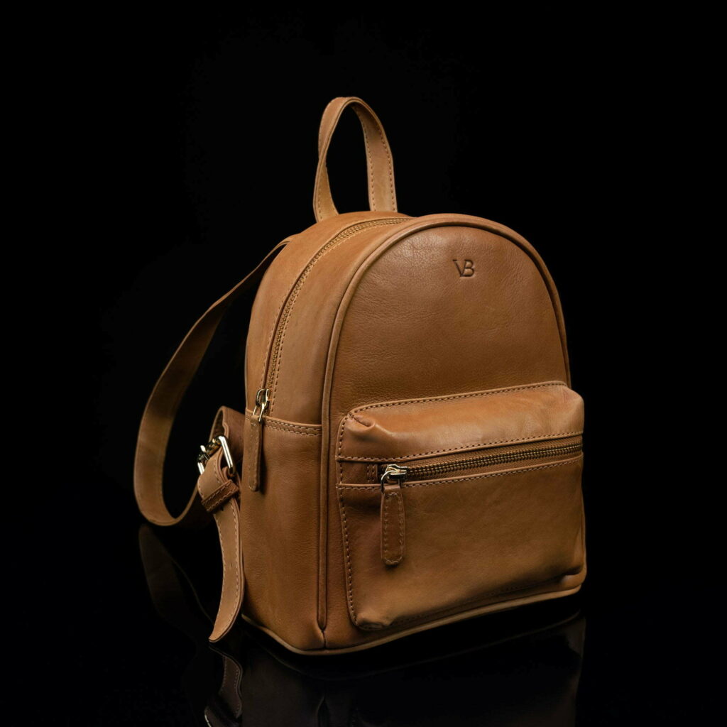 Bella Väike Nahast Seljakott helepruun