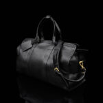 6 Weekender nahast reisikott õllarihm must