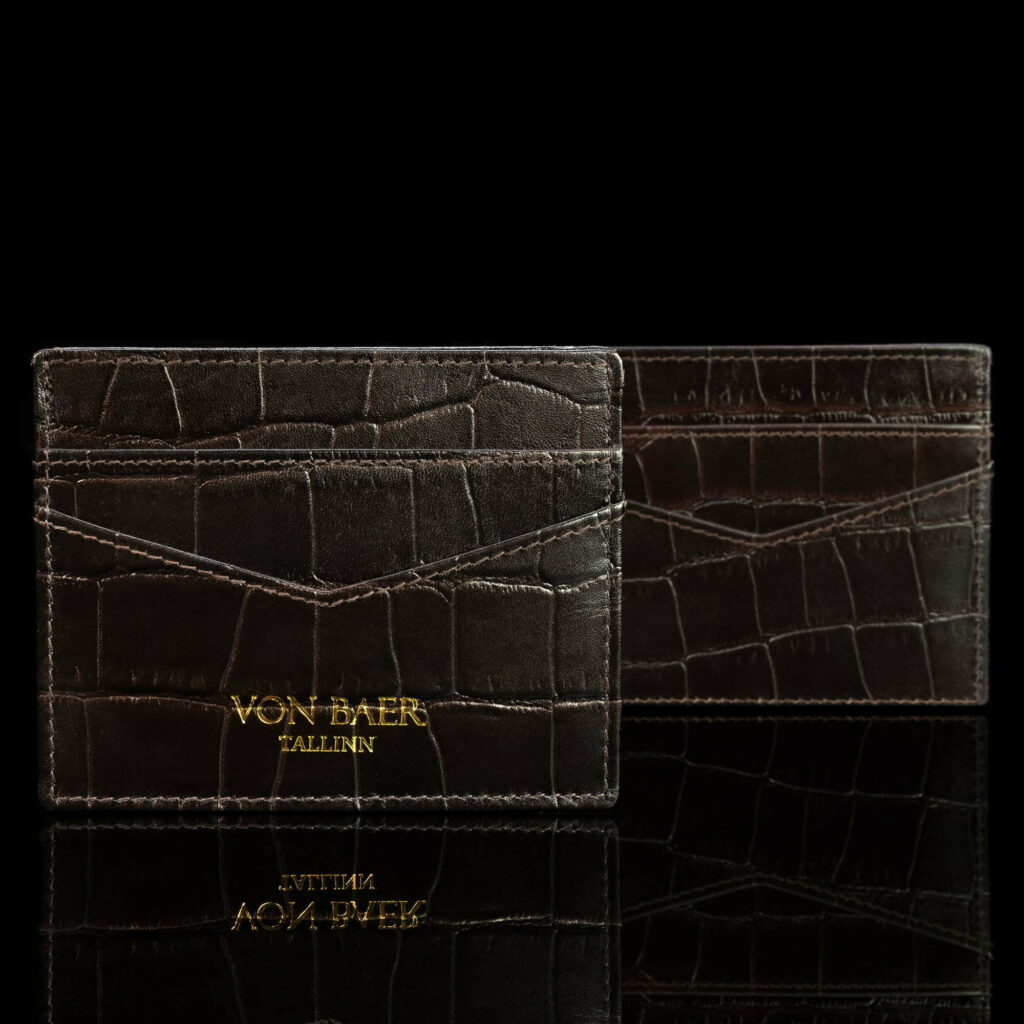 Cards Cash Croco tumepruun von baer