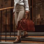 Weekender Plus naiste reisikott nahast pruun modelliga