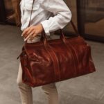 Weekender Plus naiste reisikott nahast pruun modelliga (2)