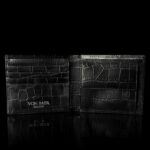 classic croco meeste rahakott must avatud