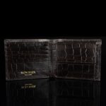 classic croco meeste rahakott pruun avatud