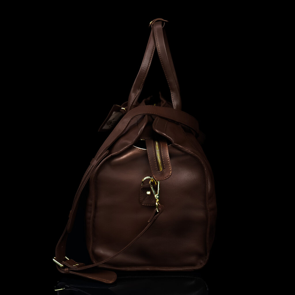 weekender nahast reisikott nappa nahk kvaliteetne eesti disain von baer tumepruun kuljest vaade