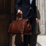 von baer weekender meeste luksuslik nahast reisikott pruun õlarihmaga modedlliga