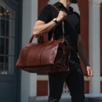 von baer weekender meeste nahast reisikott pruun õlarihmaga modedlliga