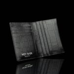 von baer grant praktiline nahast kaardihoidja croco print must sisu taskud