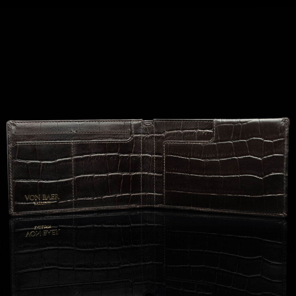 von baer luksuslik nahast pass portmonee croco tumepruun eesti disain