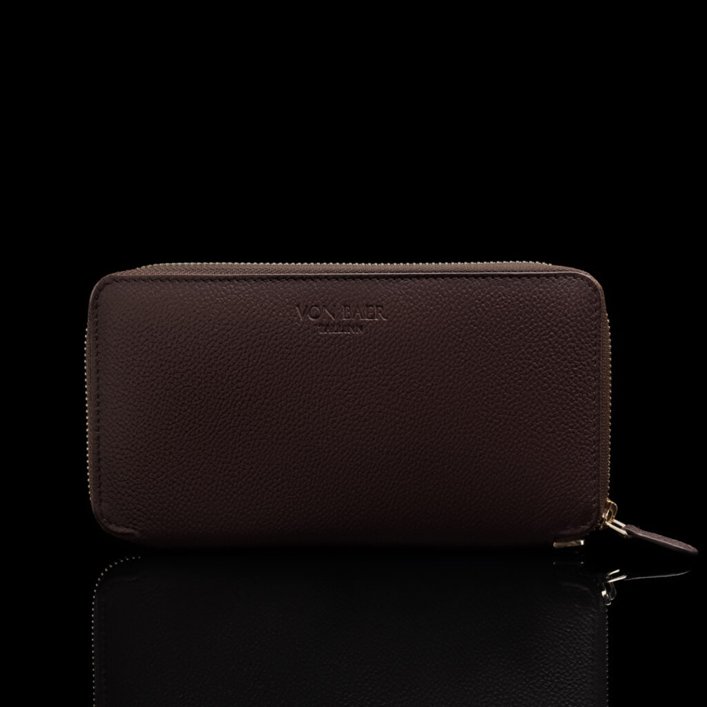 von baer w2 suur lukuga nahast naiste rahakott pruun